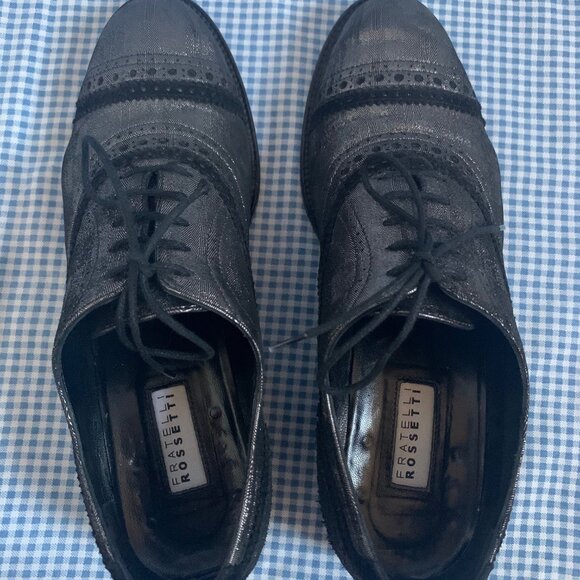 Fratelli Rossetti Silver and Black Women's Oxford - Size 37.5 IT (7-7.5 US) - Picture 6 of 8